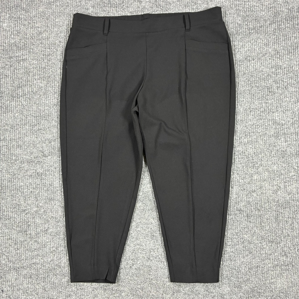 Maurices Womens Cropped Pants Size 20W Regular Black Pull On High Rise